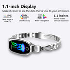 Blood Pressure Heart Rate monitoring Luxury Diamond Design Fashion Women Smartwatch