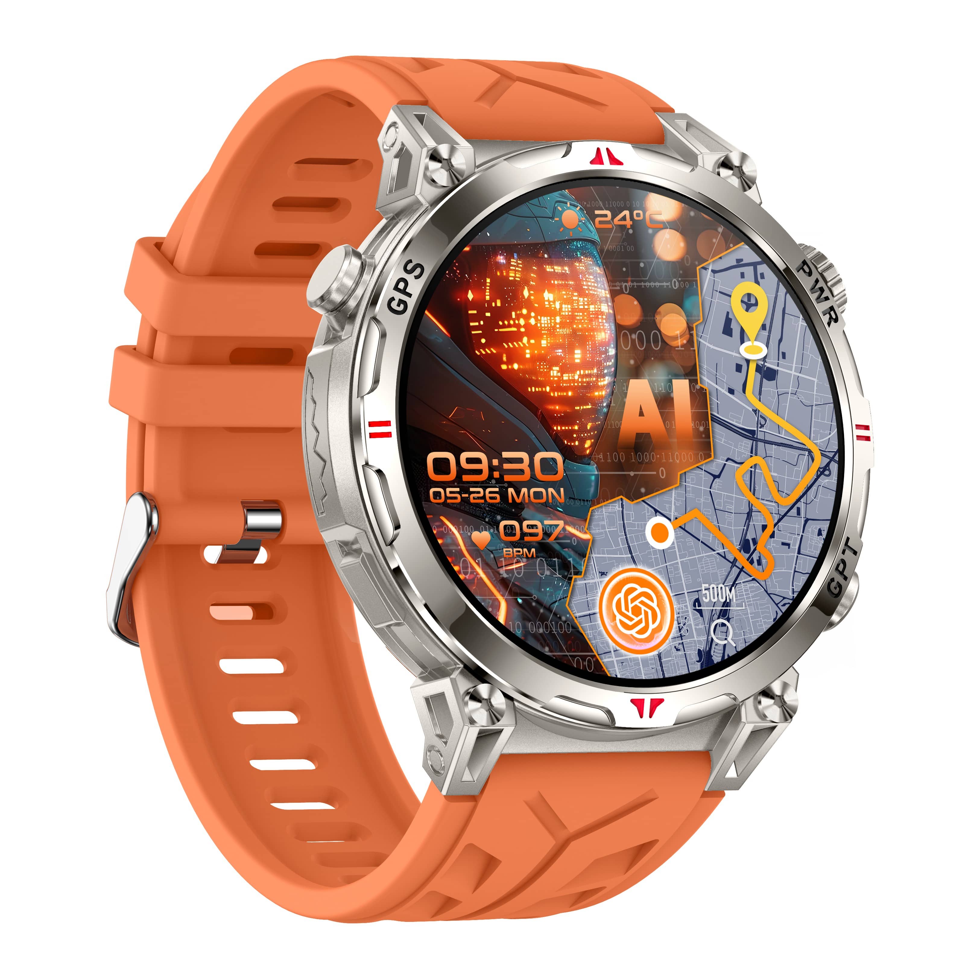New Generation of Sports Smartwatch AMOLED Colorful Screen GPS Compass Bluetooth Calling Waterproof