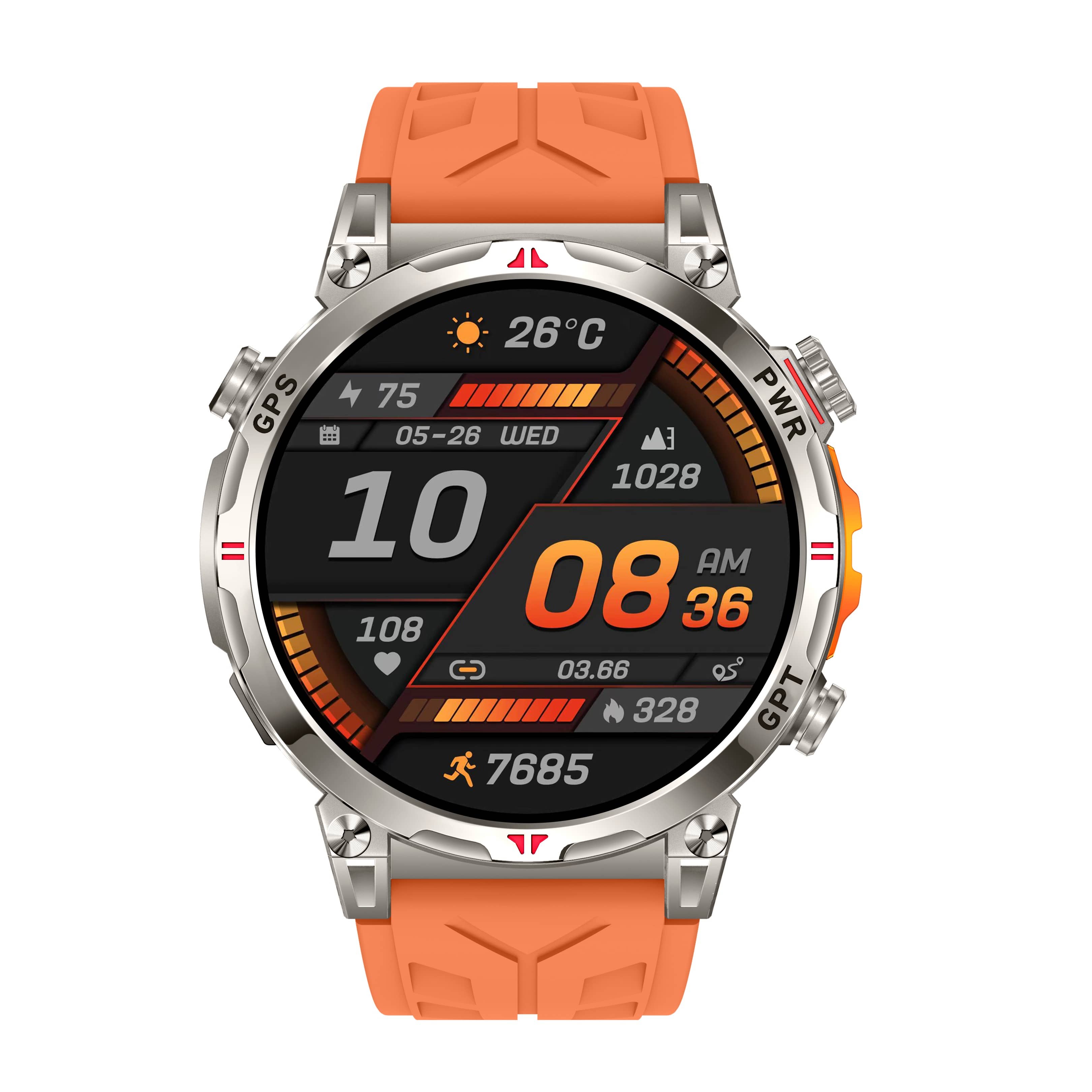 New Generation of Sports Smartwatch AMOLED Colorful Screen GPS Compass Bluetooth Calling Waterproof
