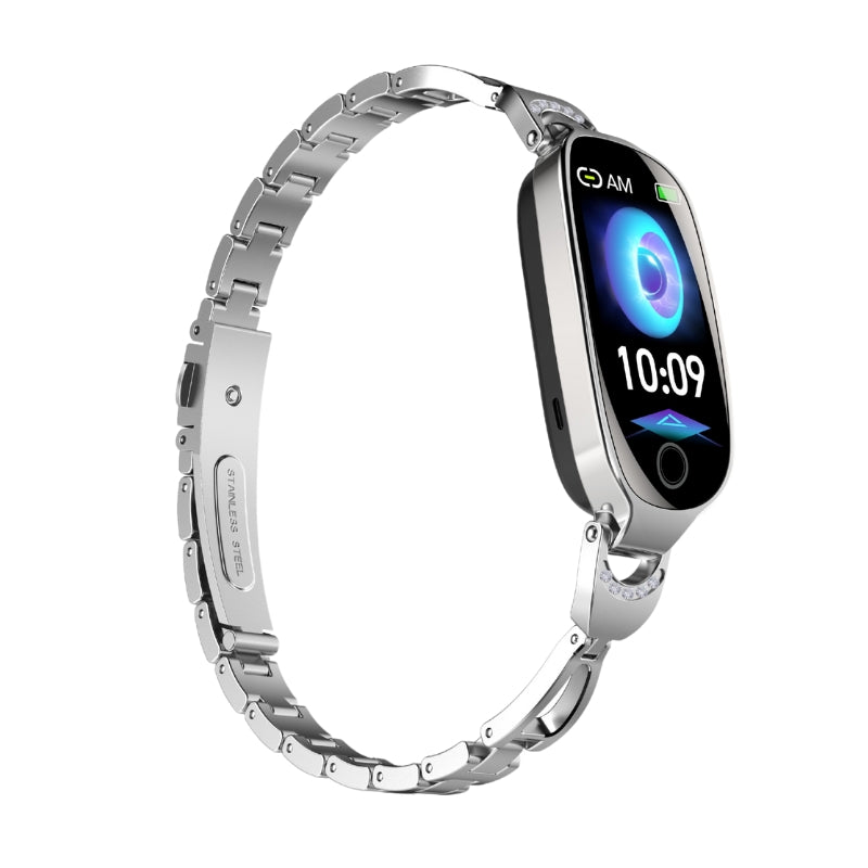 Blood Pressure Heart Rate monitoring Luxury Diamond Design Fashion Women Smartwatch