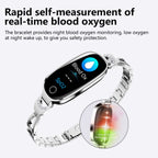 Blood Pressure Heart Rate monitoring Luxury Diamond Design Fashion Women Smartwatch
