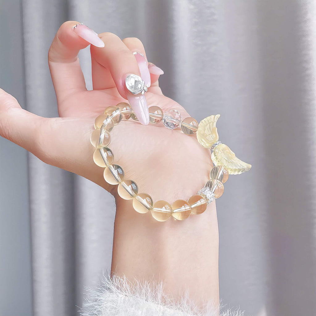 Angel Wings Lemon Quartz Bracelet