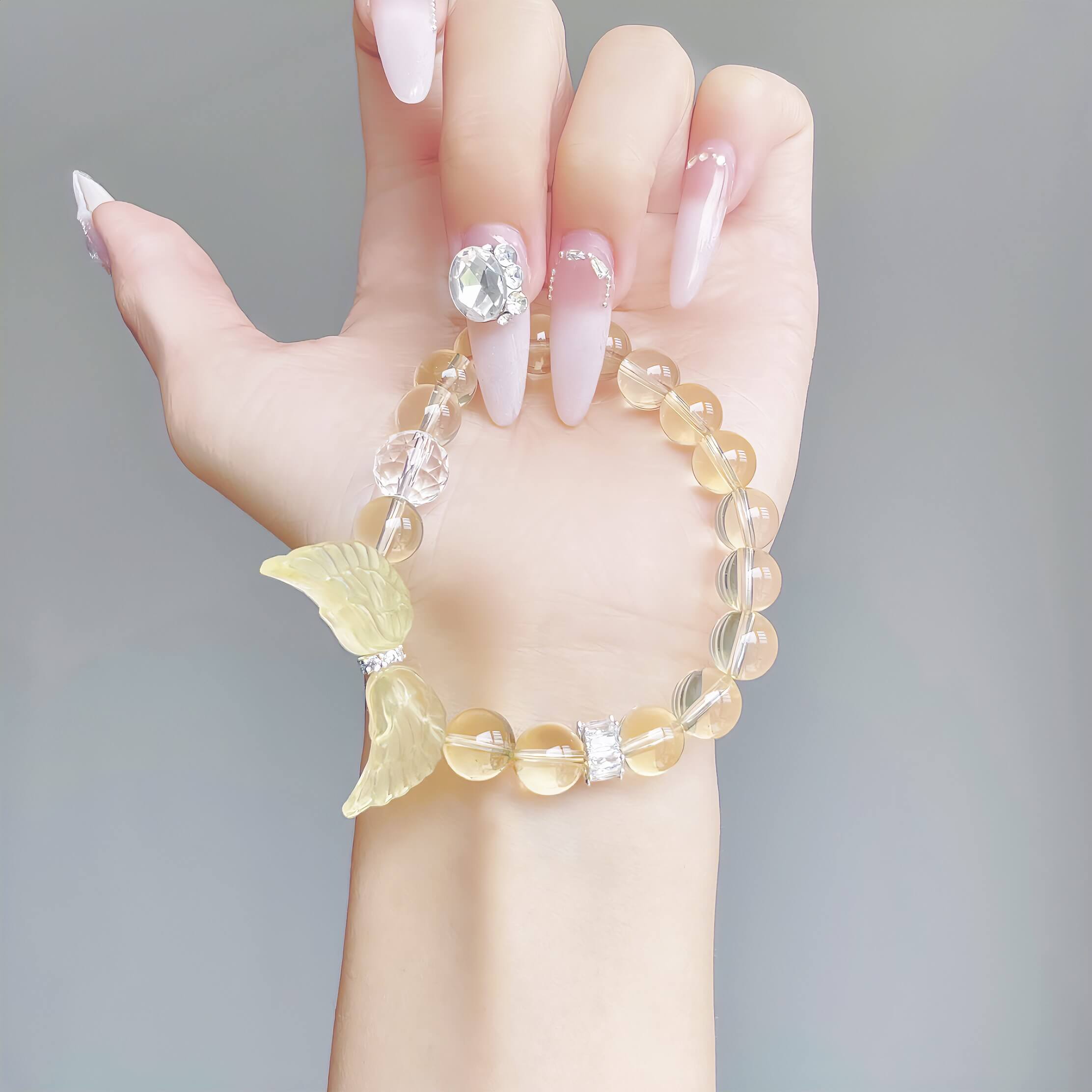 Angel Wings Lemon Quartz Bracelet