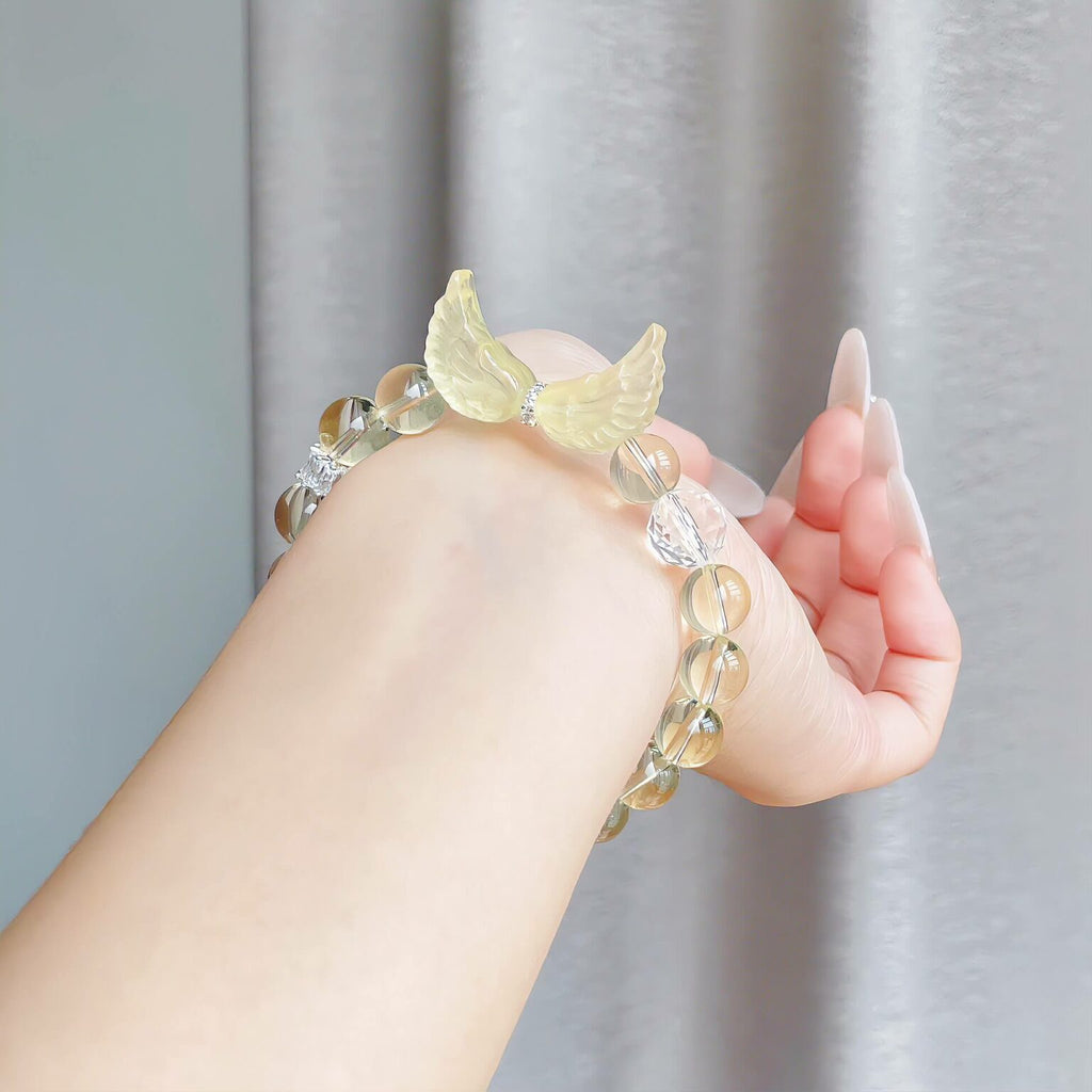 Angel Wings Lemon Quartz Bracelet