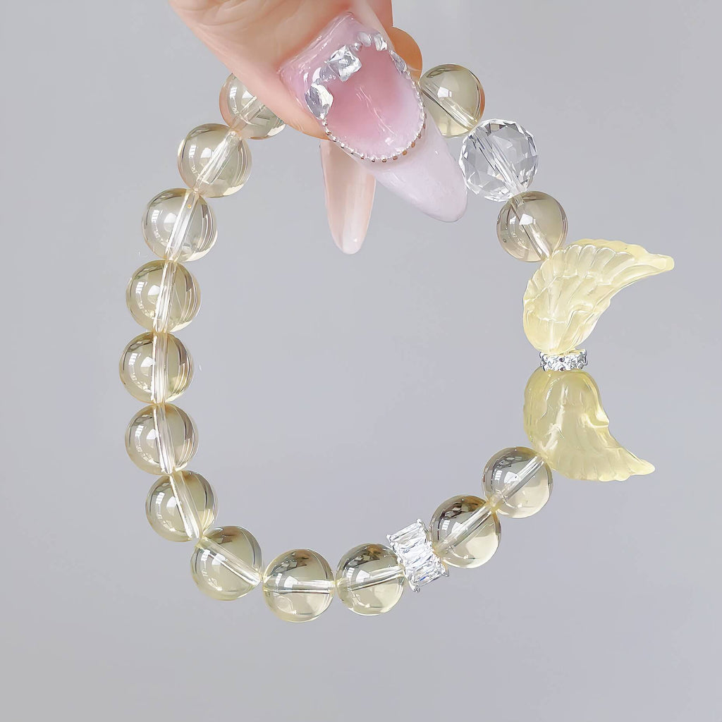 Angel Wings Lemon Quartz Bracelet