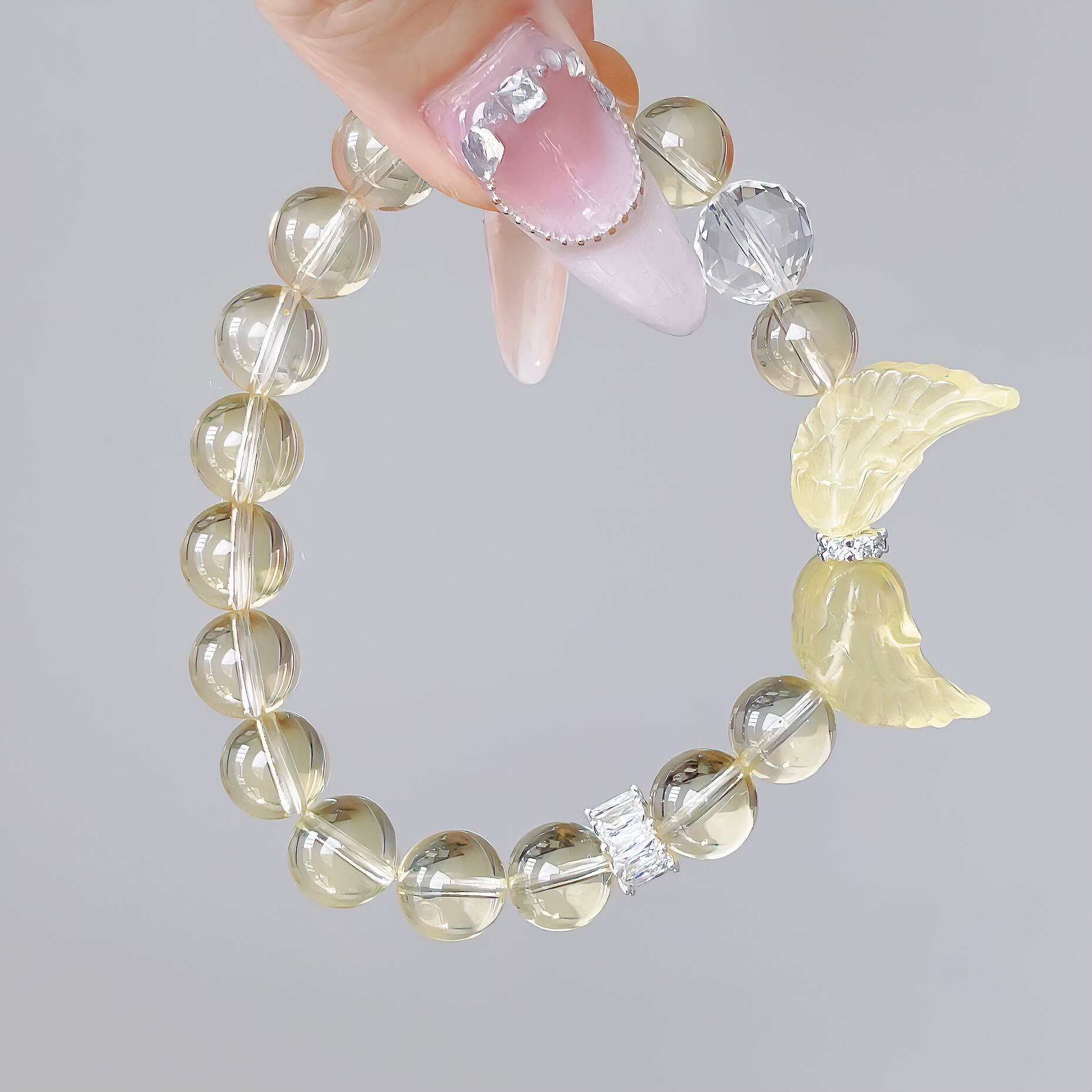 Angel Wings Lemon Quartz Bracelet