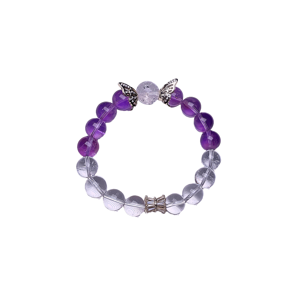 Butterfly Amethyst Crystal Bracelet