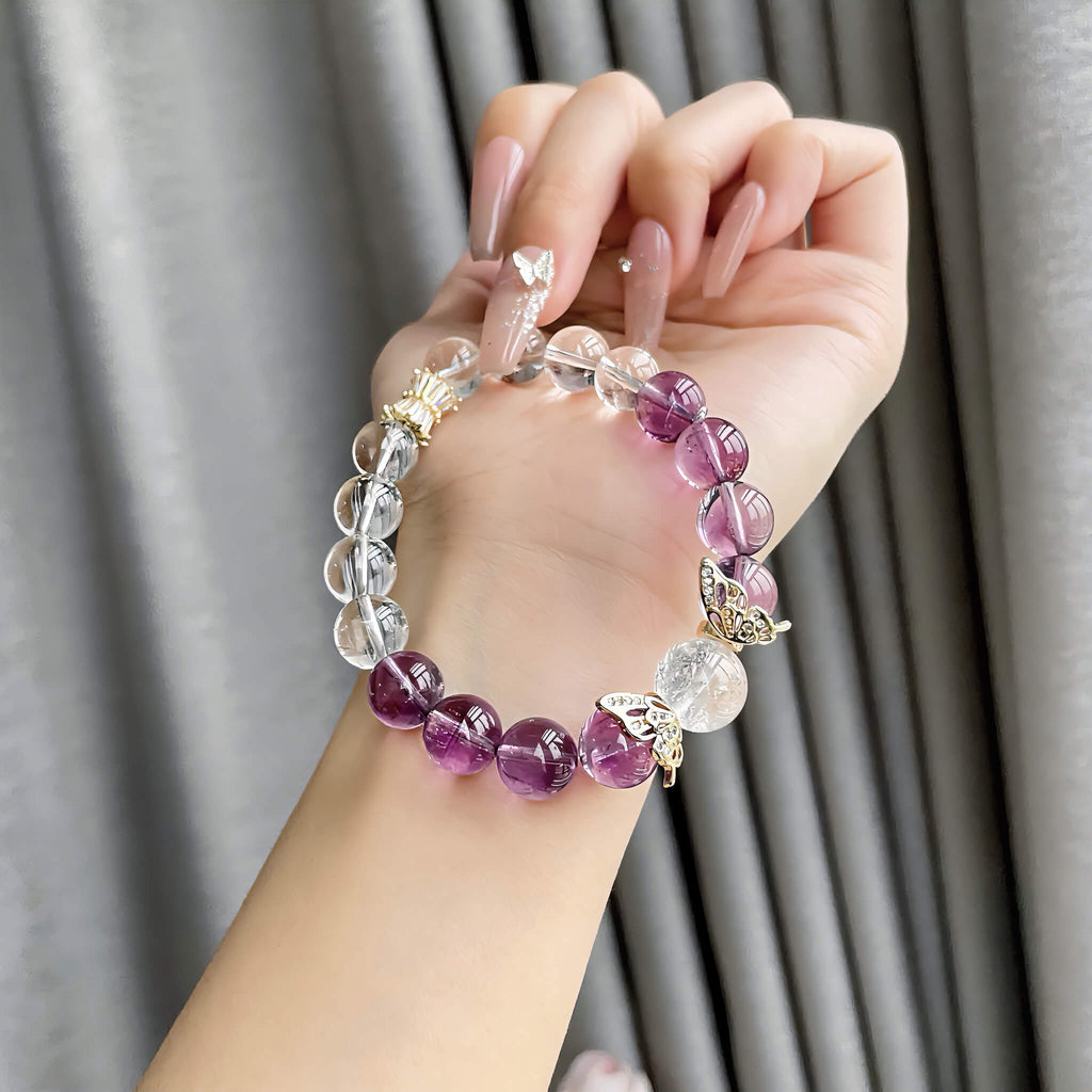 Butterfly Amethyst Crystal Bracelet