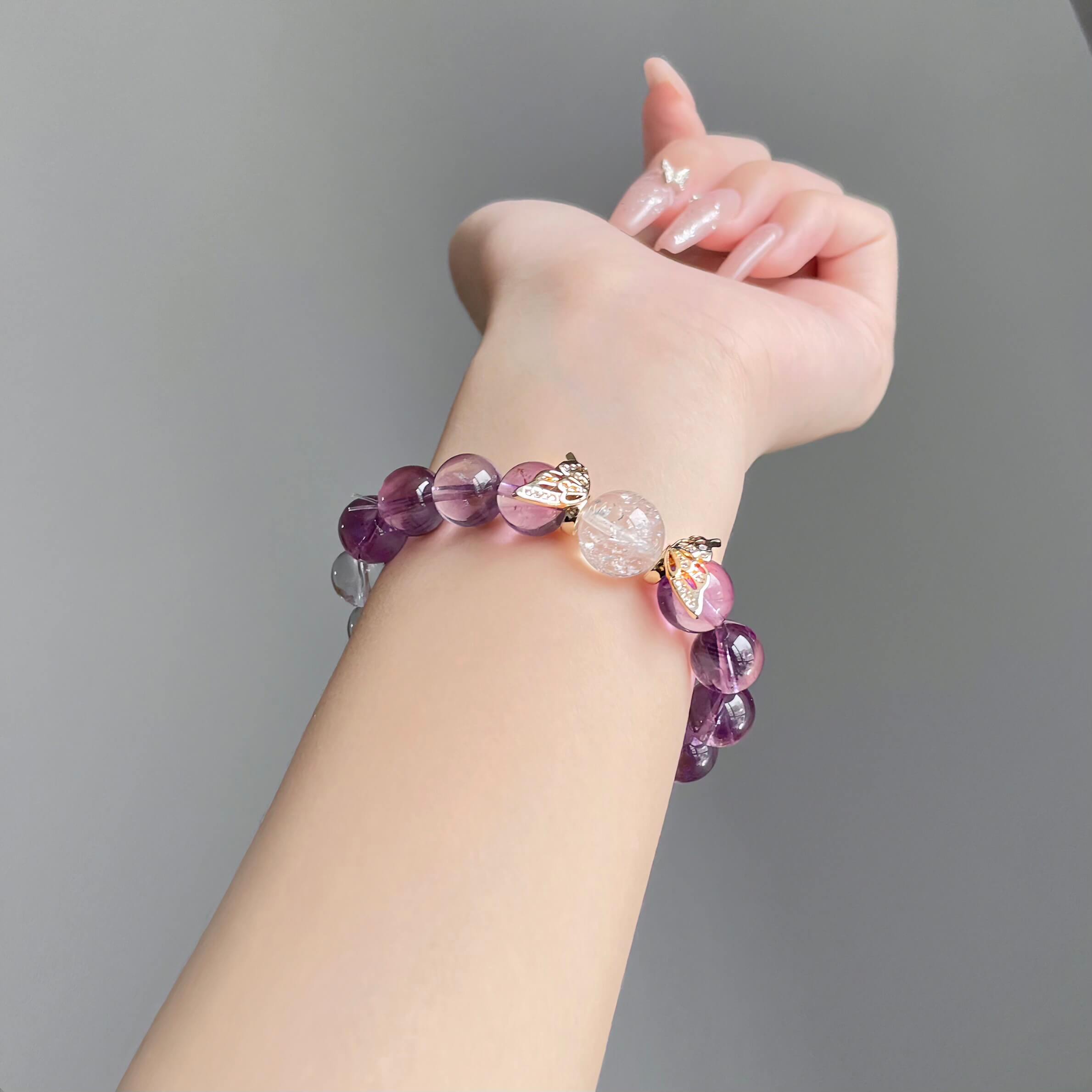 Butterfly Amethyst Crystal Bracelet