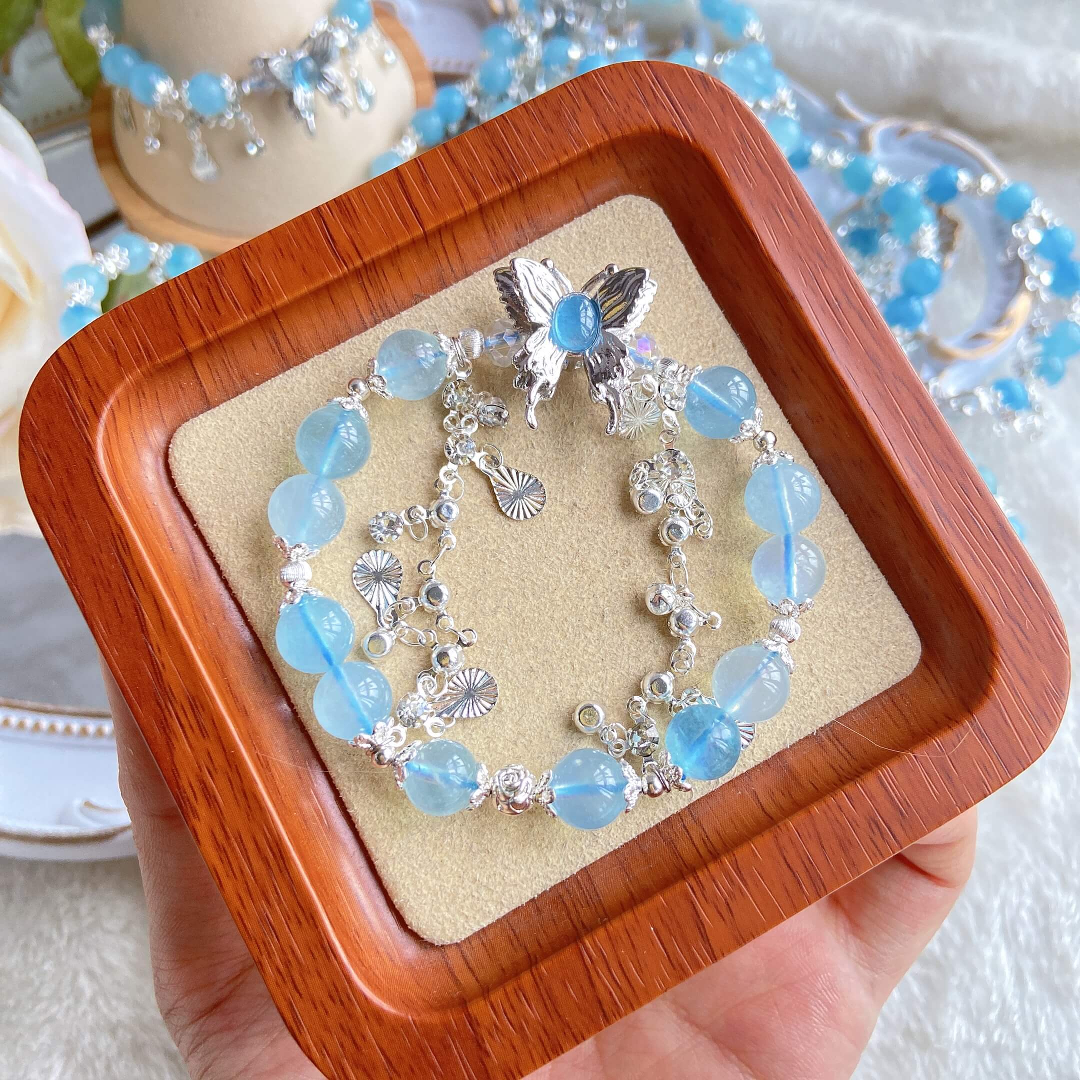 Butterfly Aquamarine Bracelet