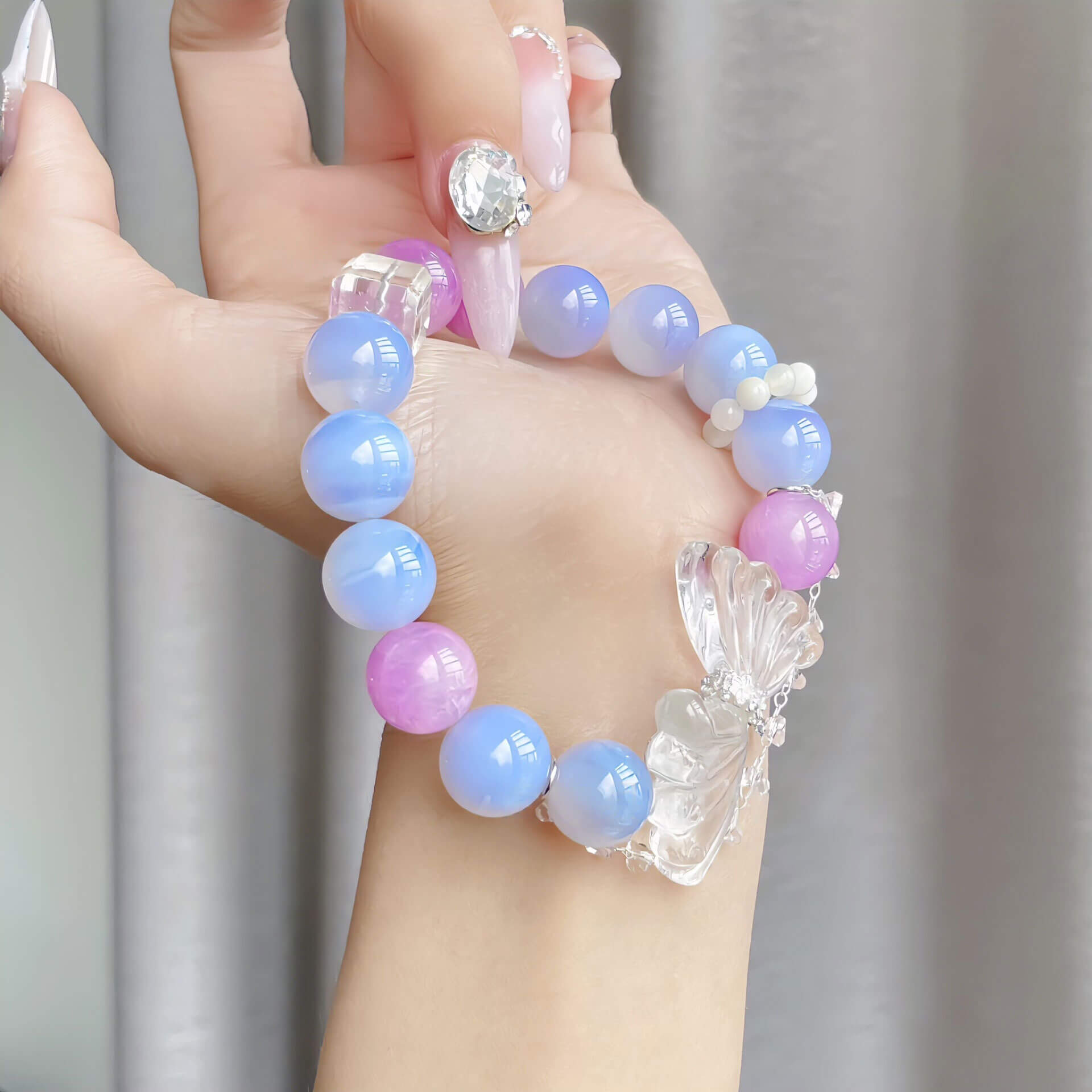 Butterfly Blue Lace Agate Bracelet