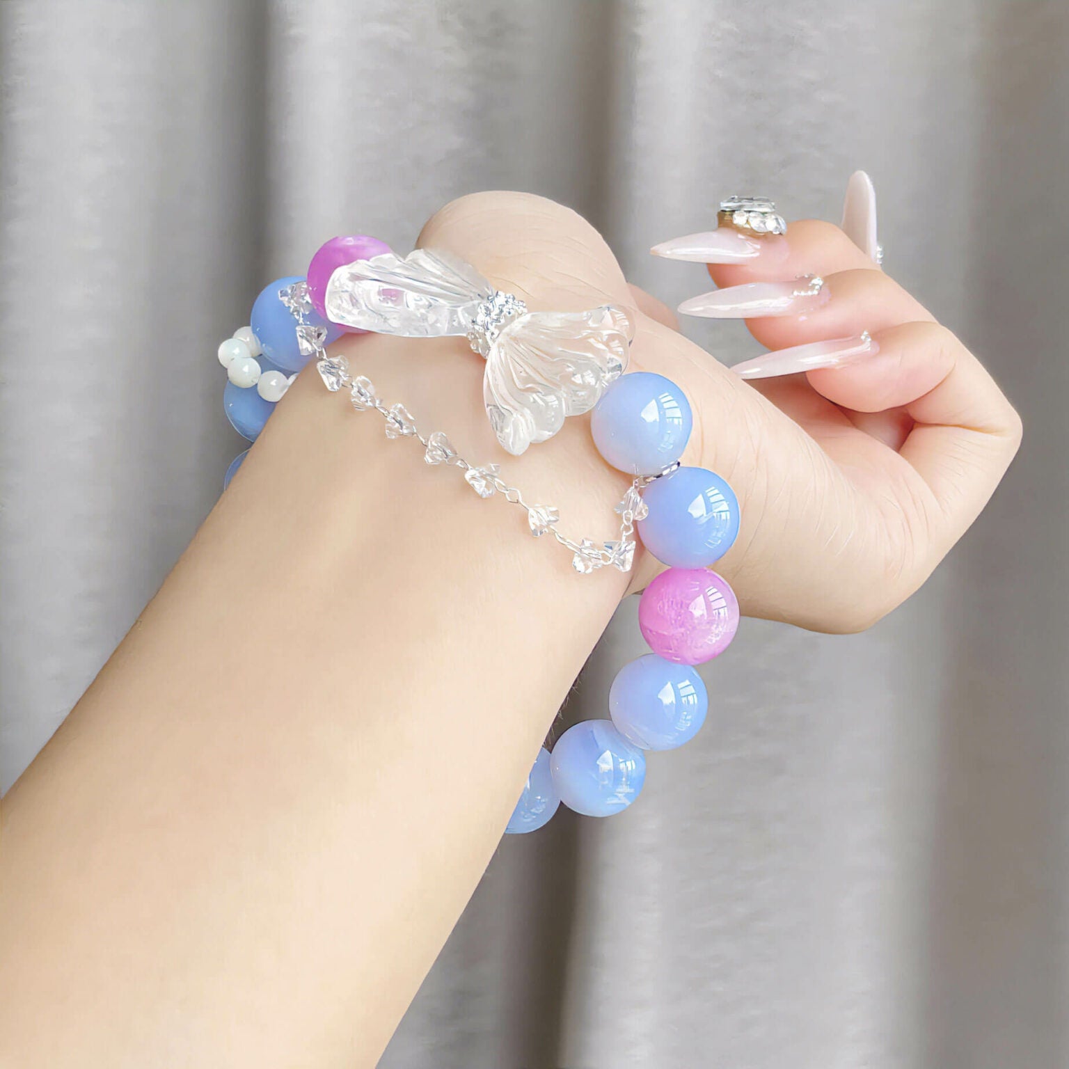 Butterfly Blue Lace Agate Bracelet