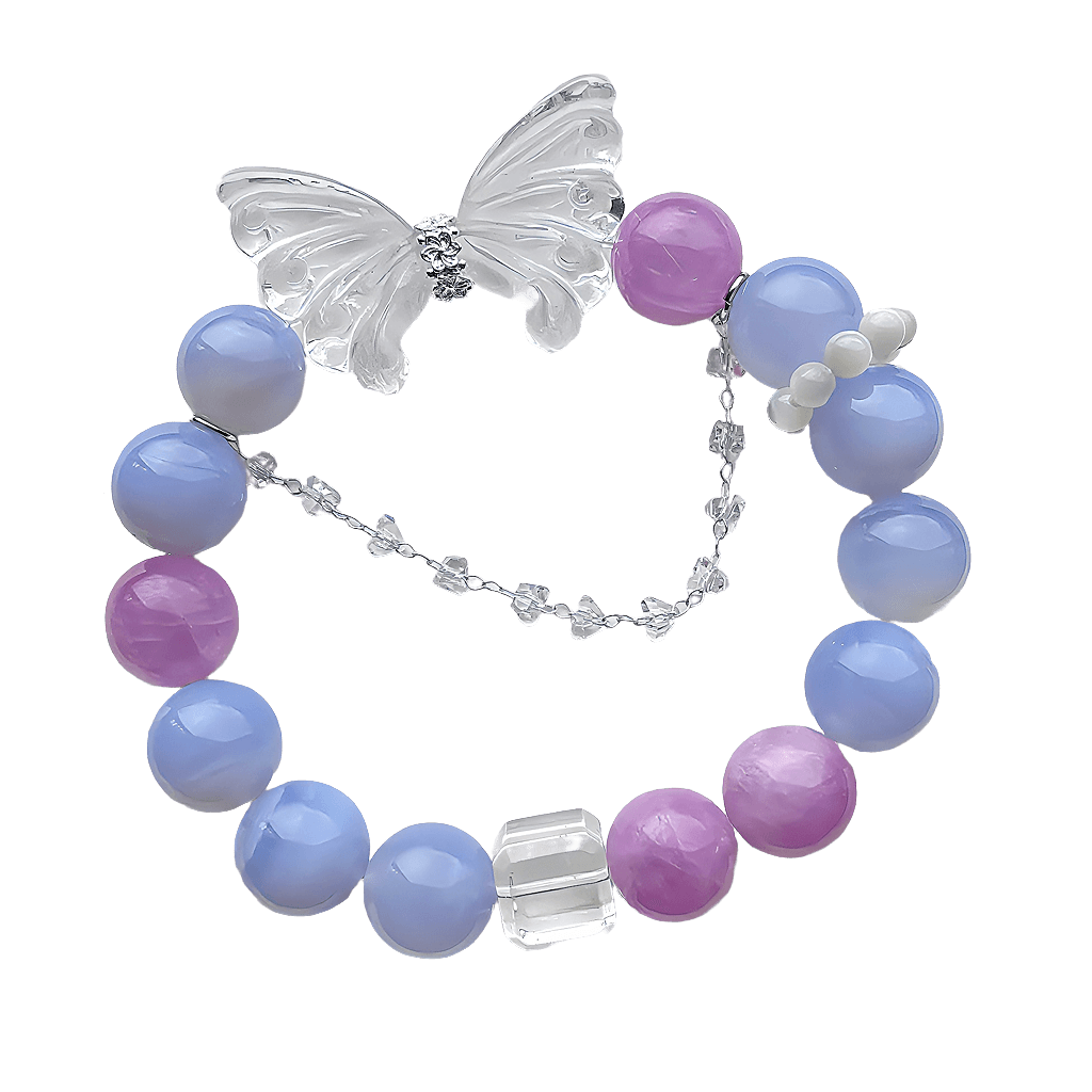 Butterfly Blue Lace Agate Bracelet