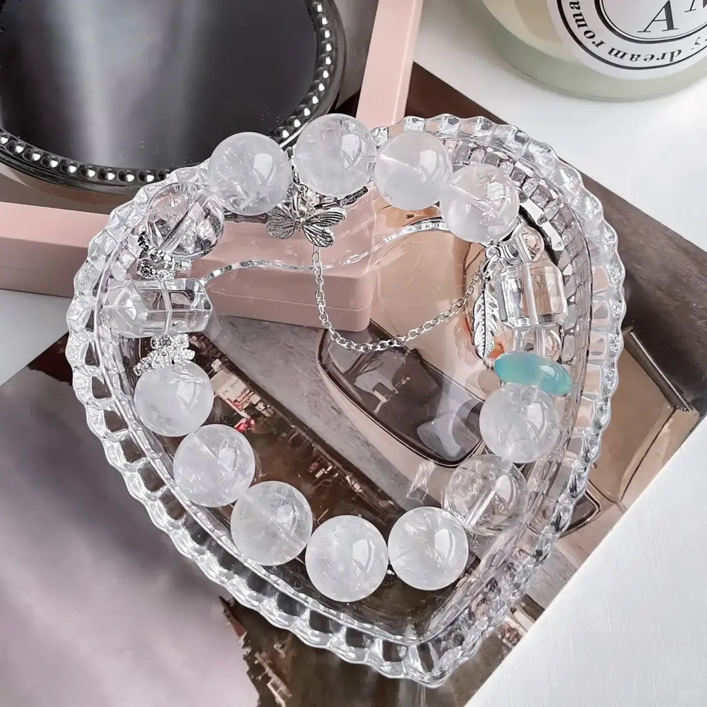 White Phantom Crystal Quartz Bracelet
