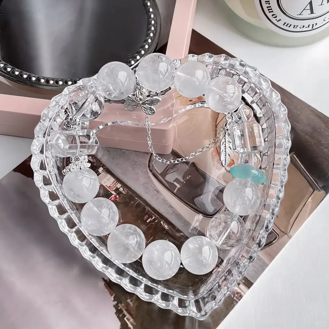 White Phantom Crystal Quartz Bracelet