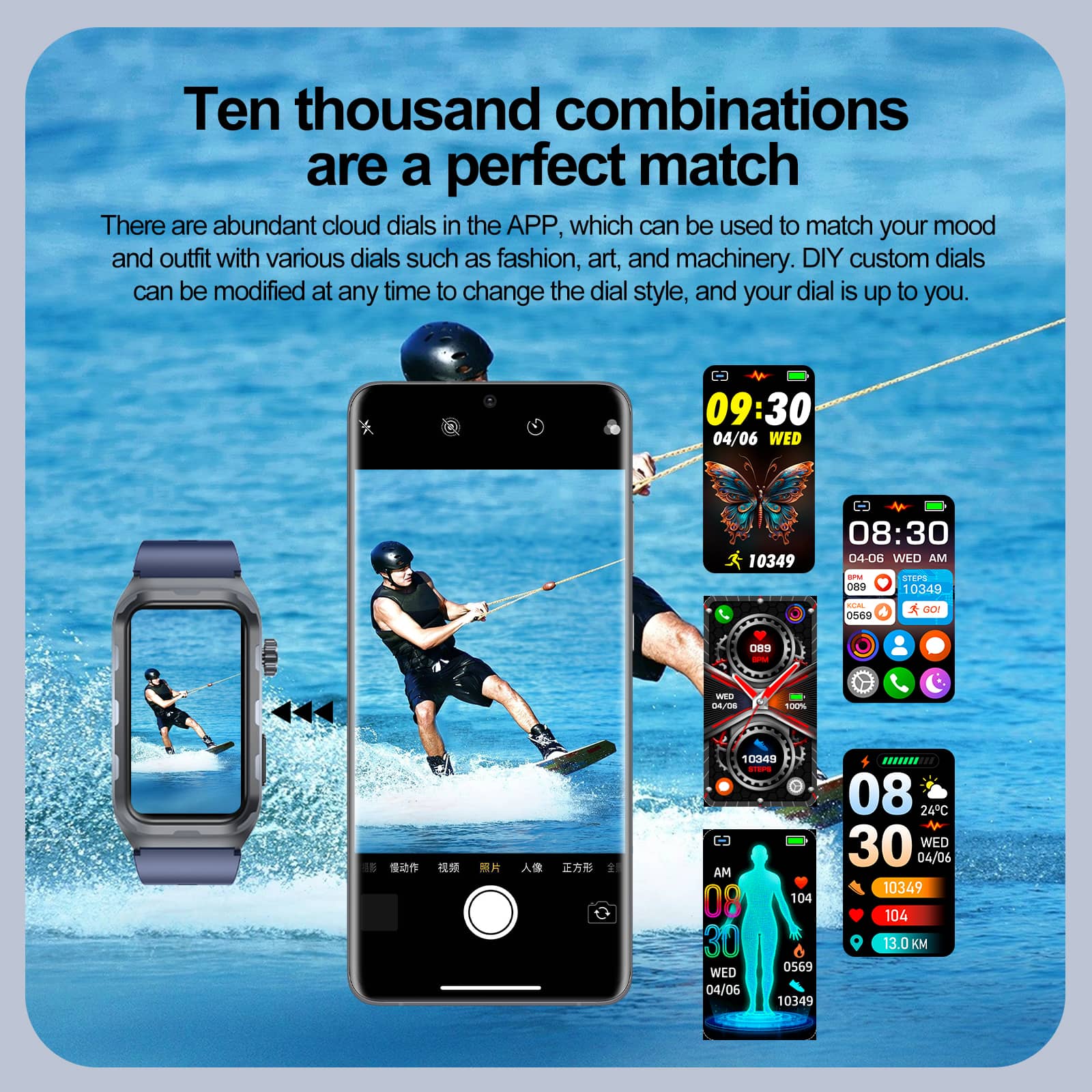 ECG/EKG Blood Pressure Blood Sugar Heart Rate Monitoring Smart Health Exercise Bracelet