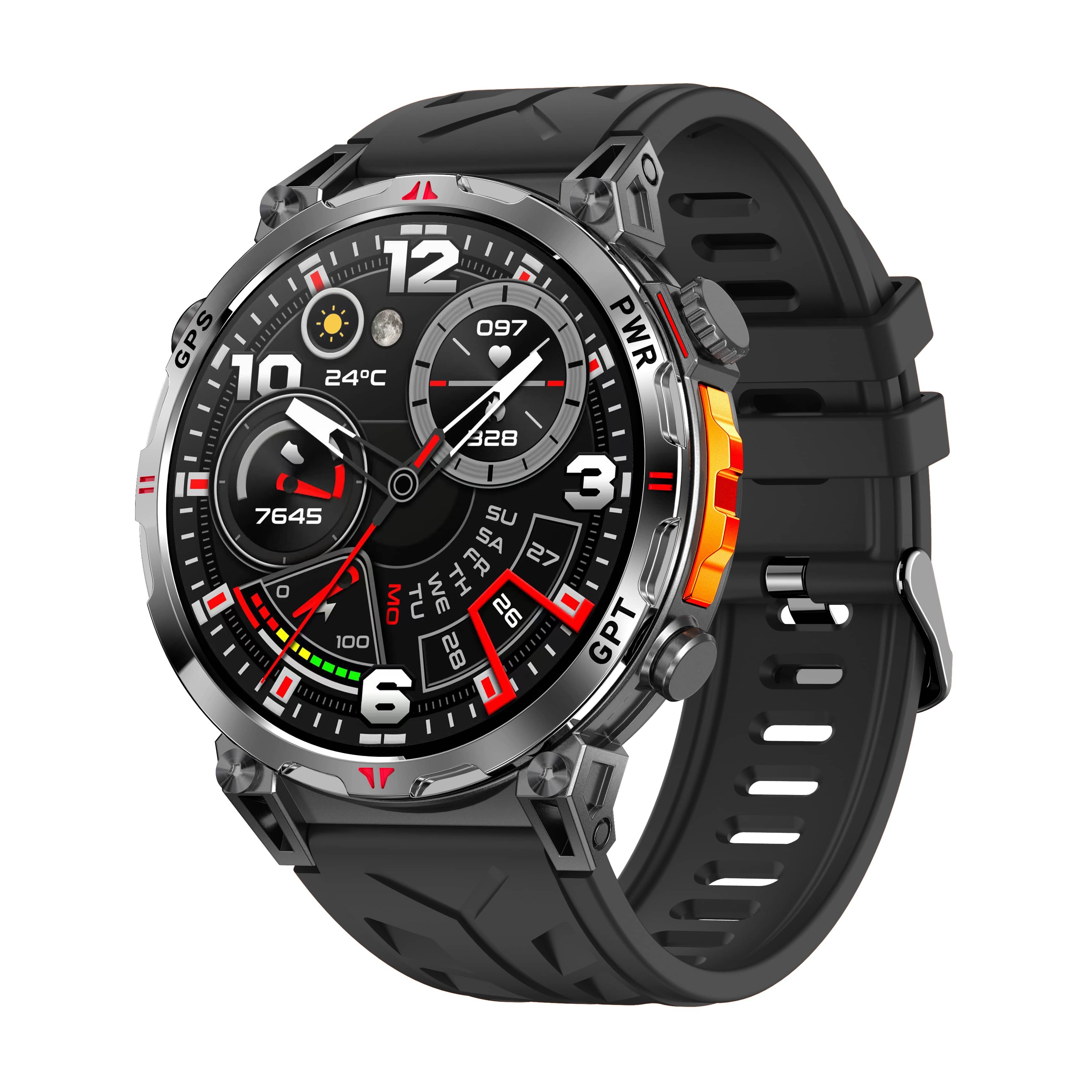 New Generation of Sports Smartwatch AMOLED Colorful Screen GPS Compass Bluetooth Calling Waterproof