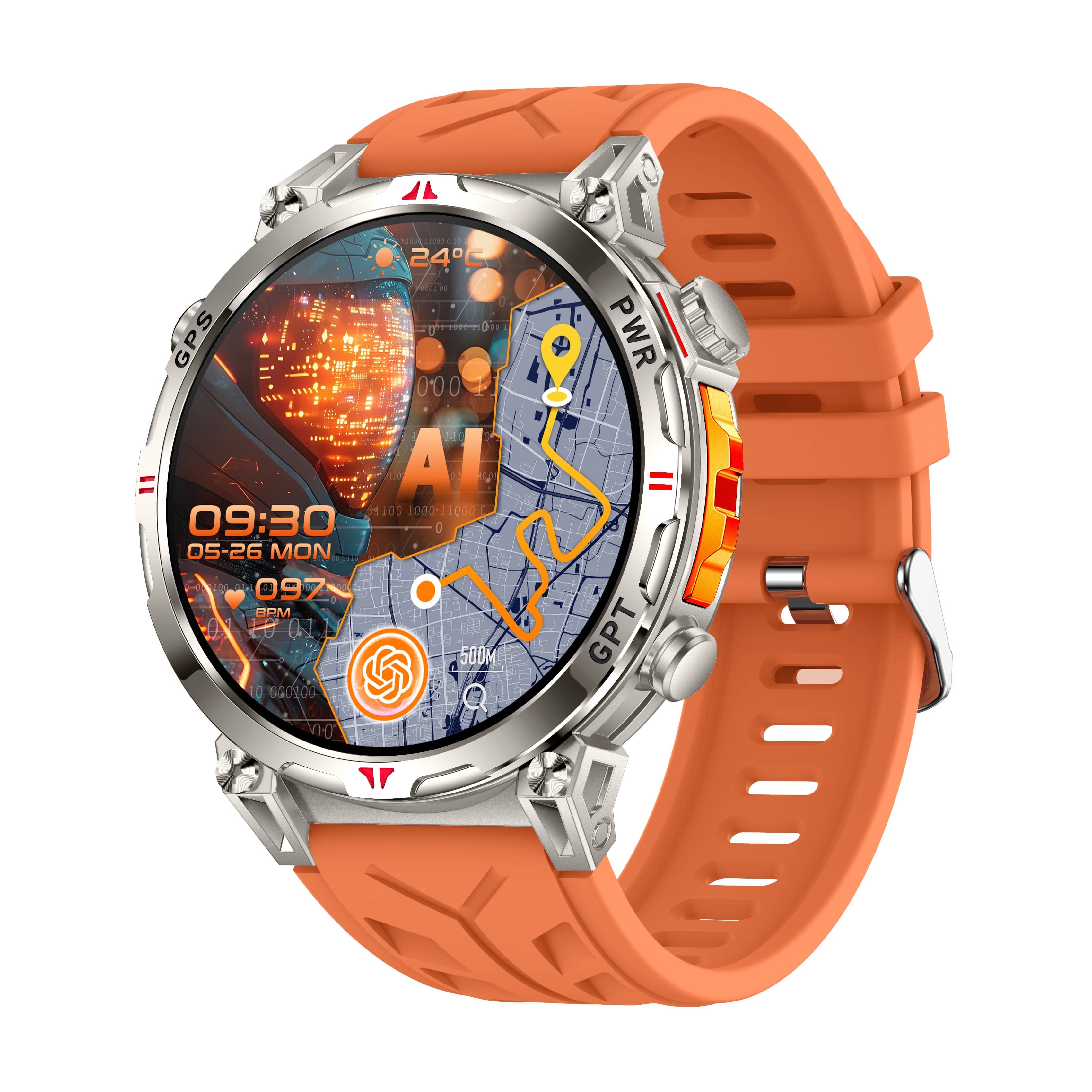 New Generation of Sports Smartwatch AMOLED Colorful Screen GPS Compass Bluetooth Calling Waterproof
